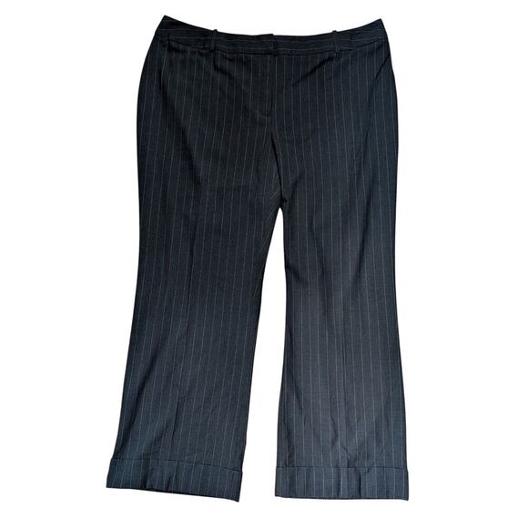 Worthington Woman Stretch Pinstriped Bootcut Dress Pants Size 20W Black Office - Picture 1 of 8